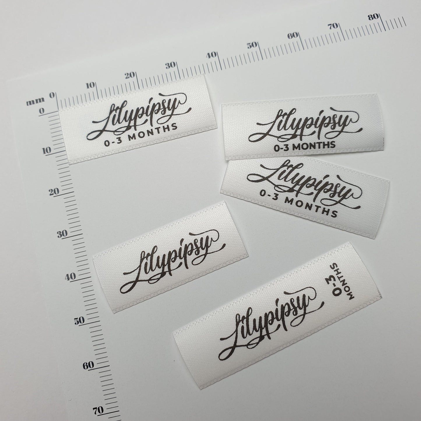 #13WS - WHITE SATIN STRAIGHT CUT SEW-ON-FLAT LABELS