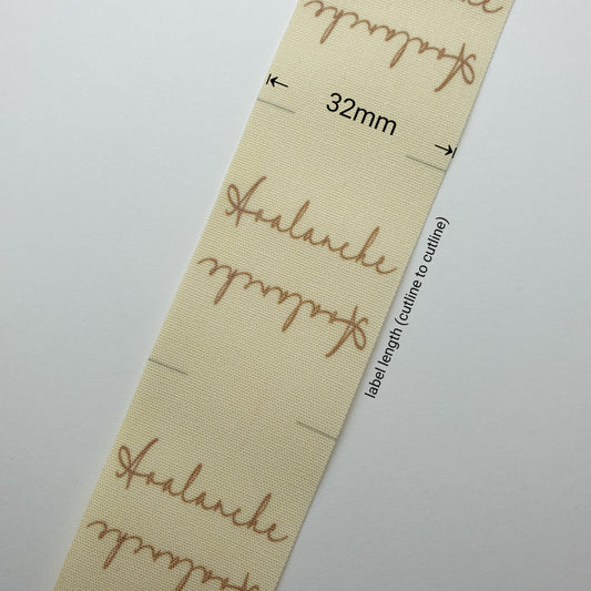 #06PC - UNBLEACHED POLYESTER/COTTON LOGO PIP LABELS