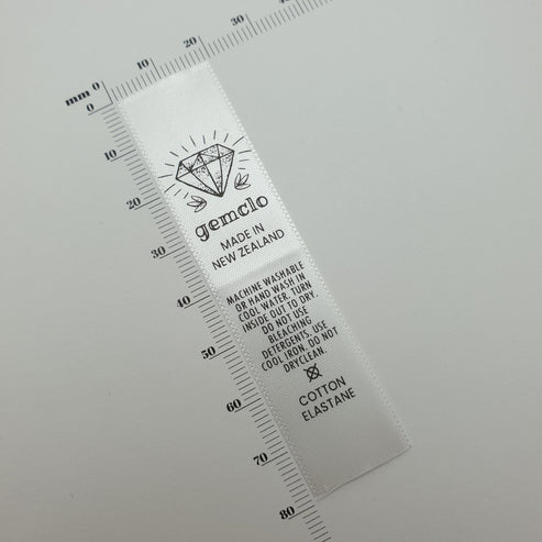 White Satin / 20mm / REGULAR - Between 45-84mm label (23-42mm folded height)