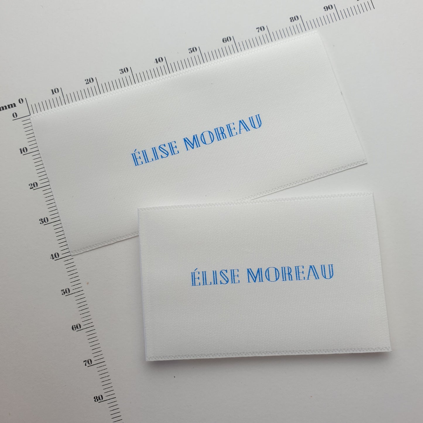#15WS - WHITE SATIN ENDFOLD LABELS