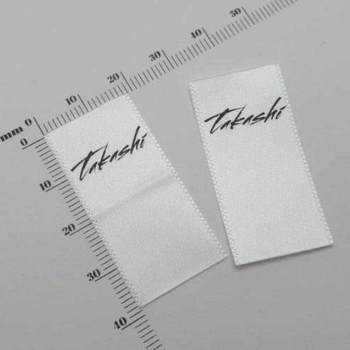 White Satin / 20mm / SHORT LABELS - up to 44mm length per label (22mm FOLDED HEIGHT)