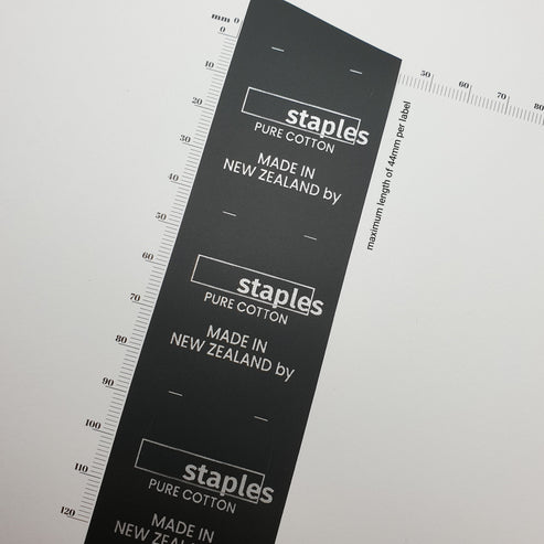 Black Polytape / 40mm / SHORT - Up to 44mm per label (max 22mm folded height)